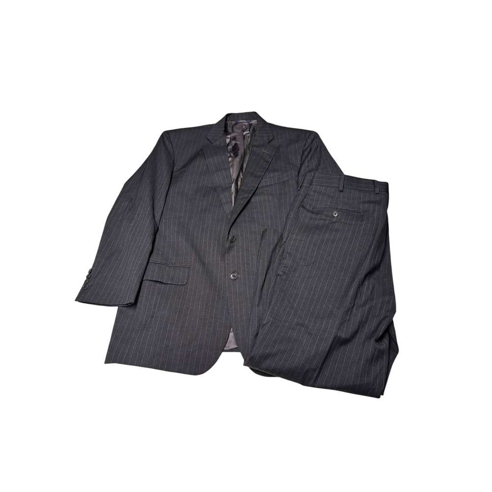 Brooks Brothers 1818 Madison Suit 44R W39 L27 Mens Pinstripe Estrato Wool USA